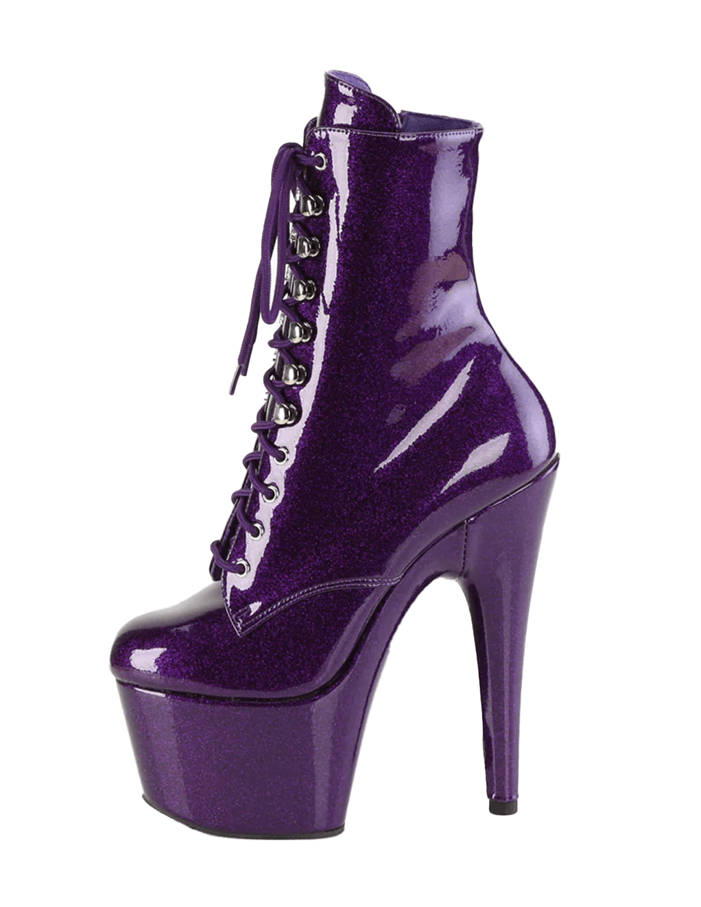 Adore-1020GP Glitter Lace-Up Ankle Boot - Side