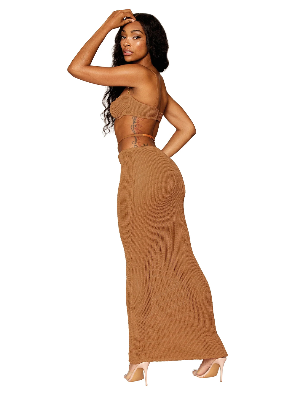 Dreamgirl Rib Knit Bra & Slip Skirt Set