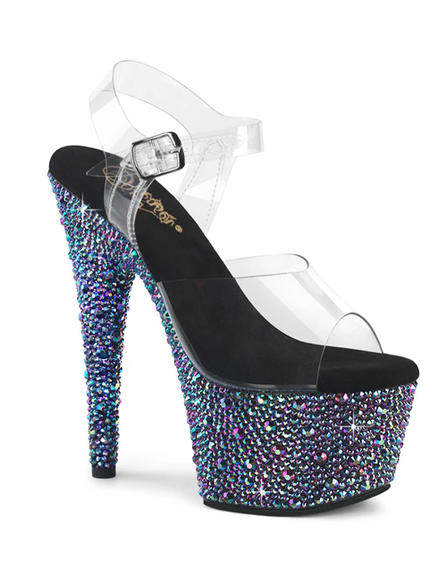 Bejeweled-708MS 7in Platform w/ Rhinestone Bottom
