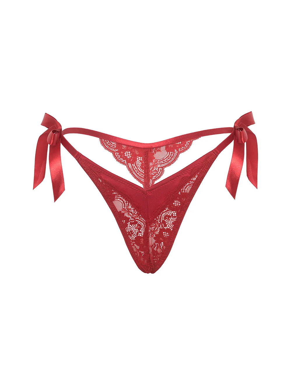 Hailey Satin & Lace Tie Side G-String