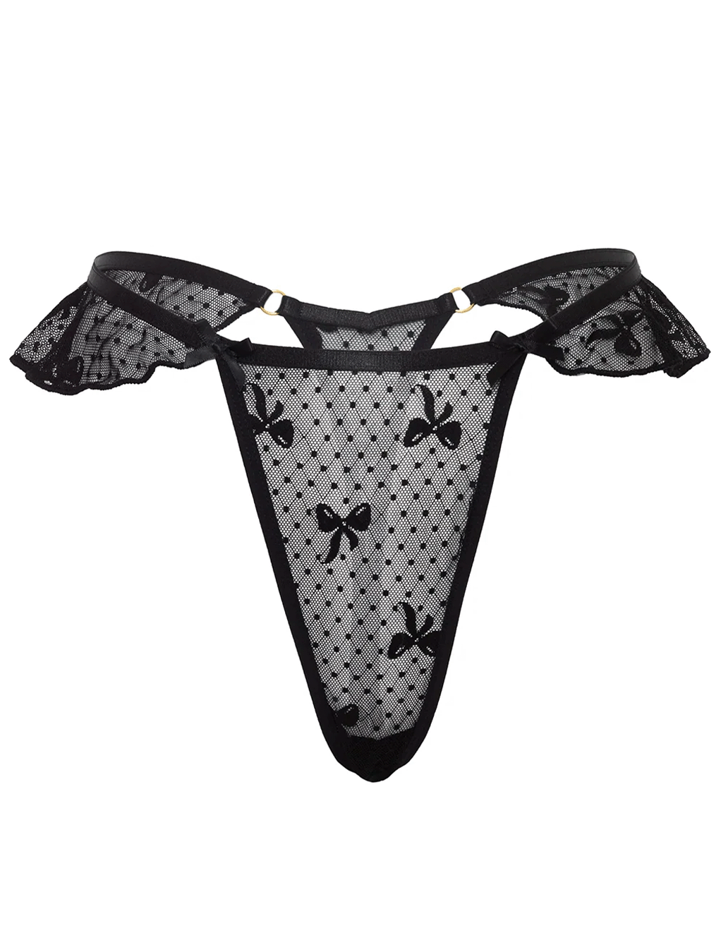 Brooke Picot Bow Lace Flutter Thong