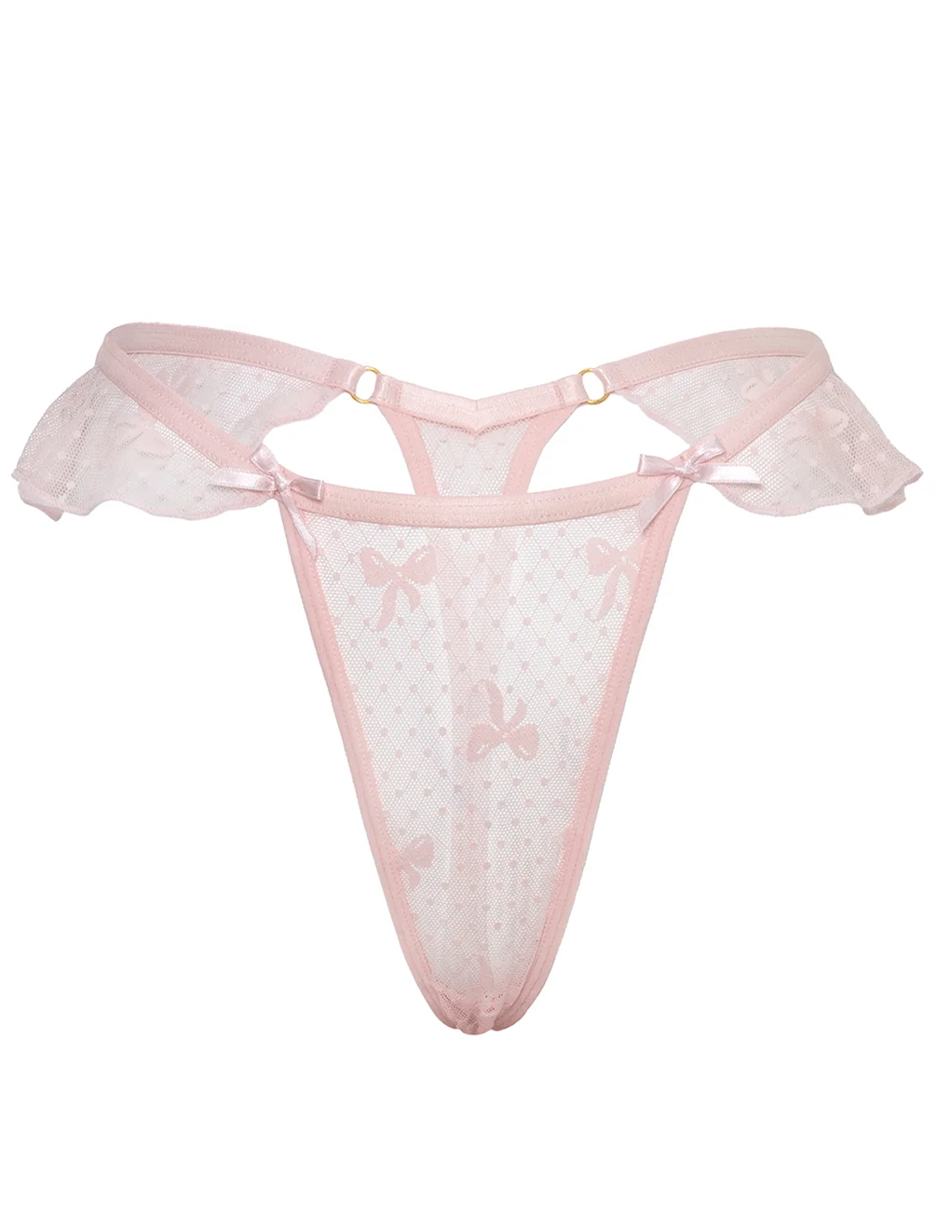 Brooke Picot Bow Lace Flutter Thong