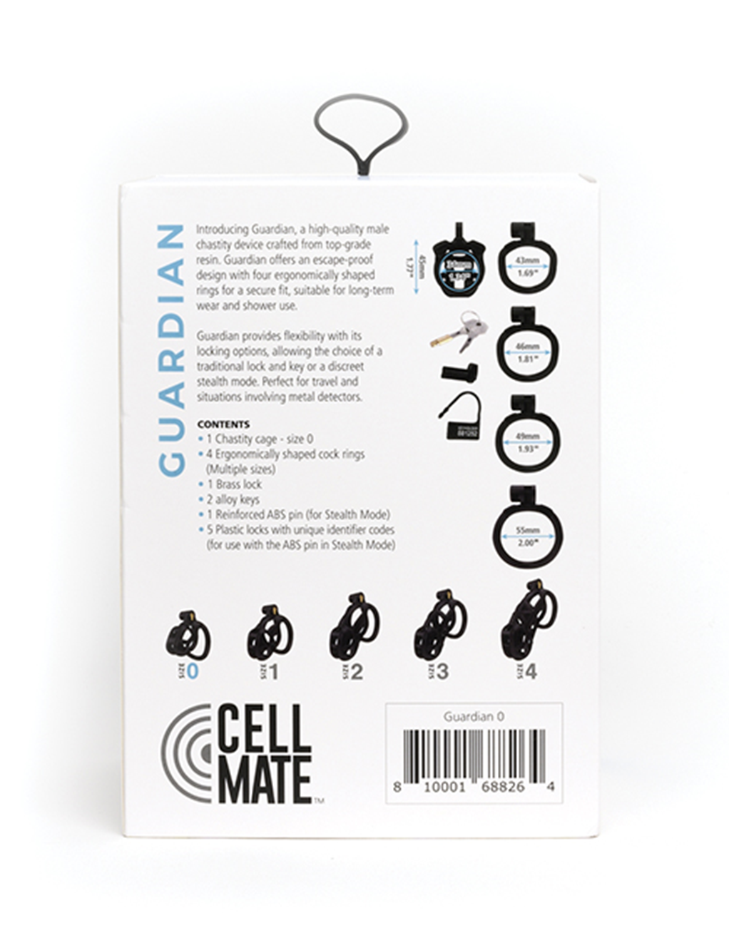 Cellmate Guardian Chastity Cage – Size 0 Black