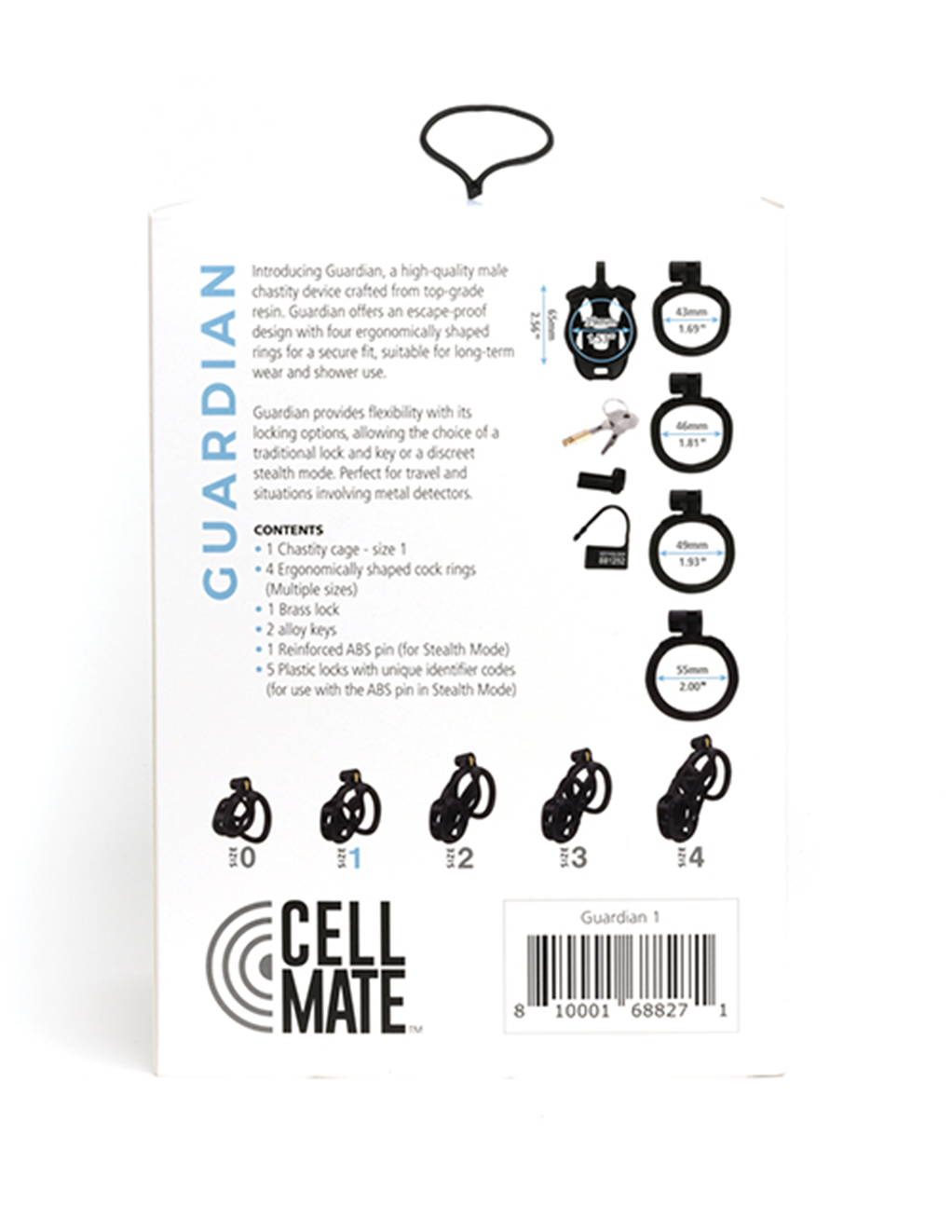 Cellmate Guardian Chastity Cage – Size 1 Black