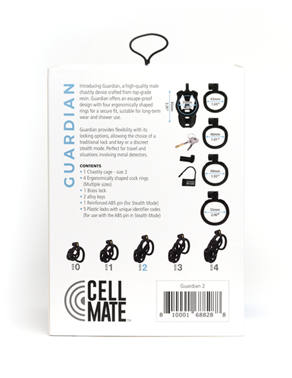 Cellmate Guardian Chastity Cage – Size 2 Black