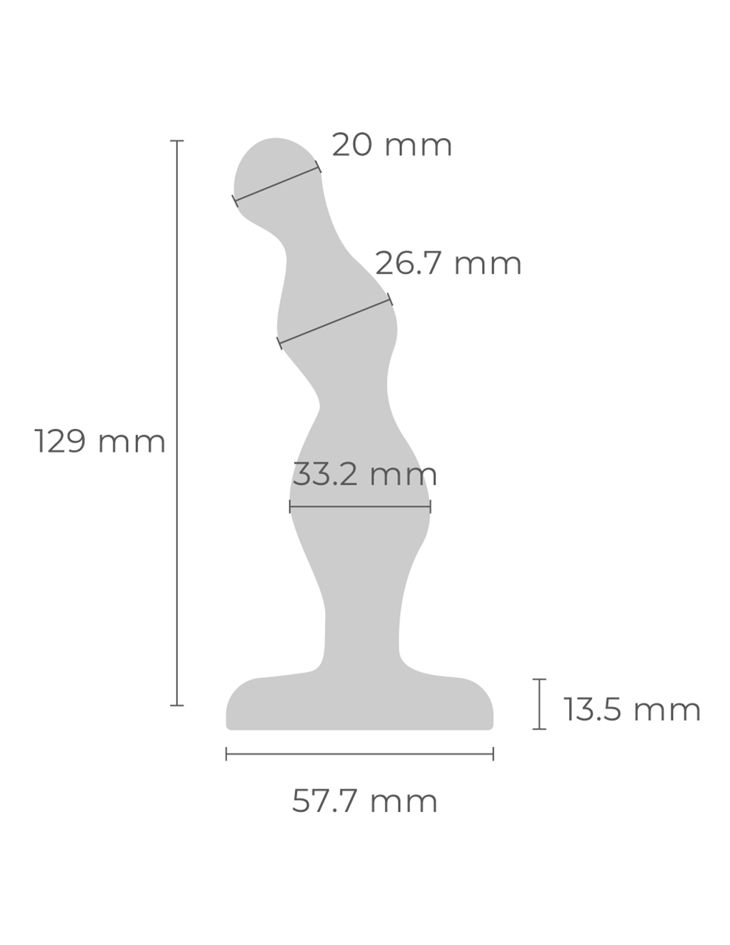 B-Vibe Stainless Steel Anal Beads - Measurements