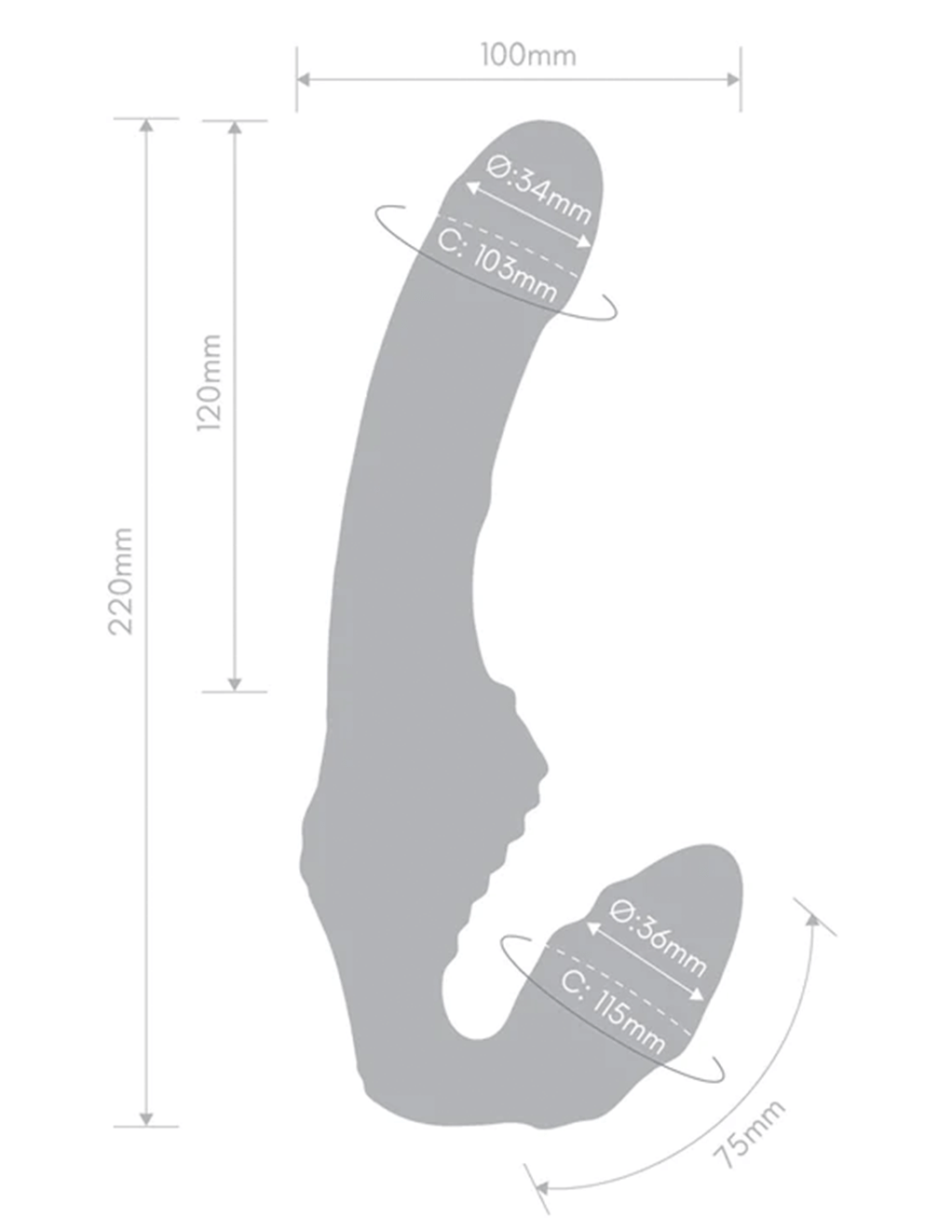 Strapless Together Vibrating Strapless Strap-On