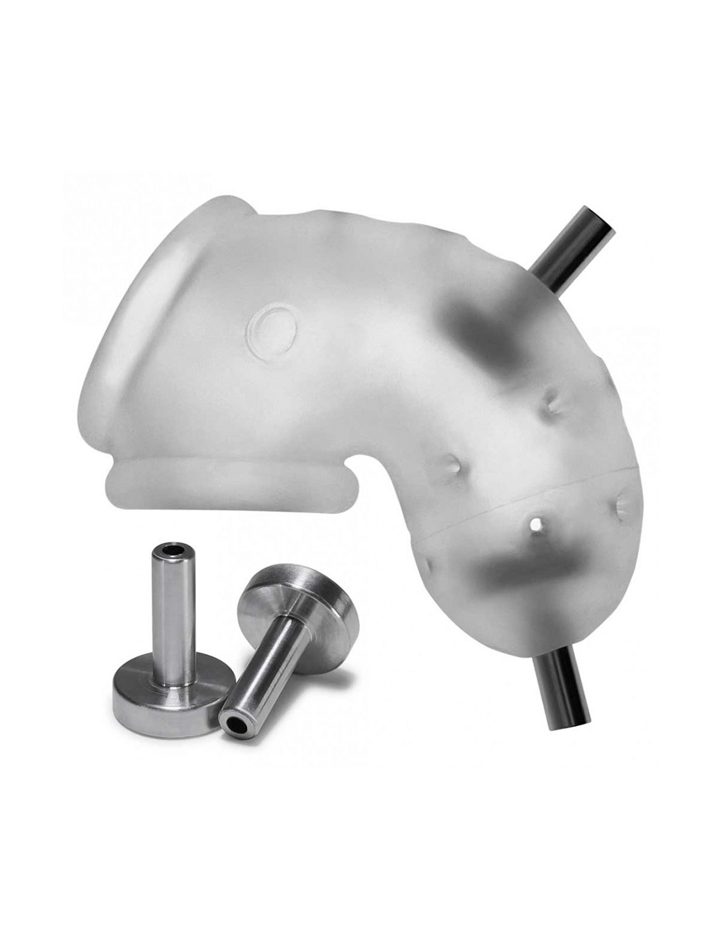 Airlock Electro Chastity - Clear Ice - Side and Pins
