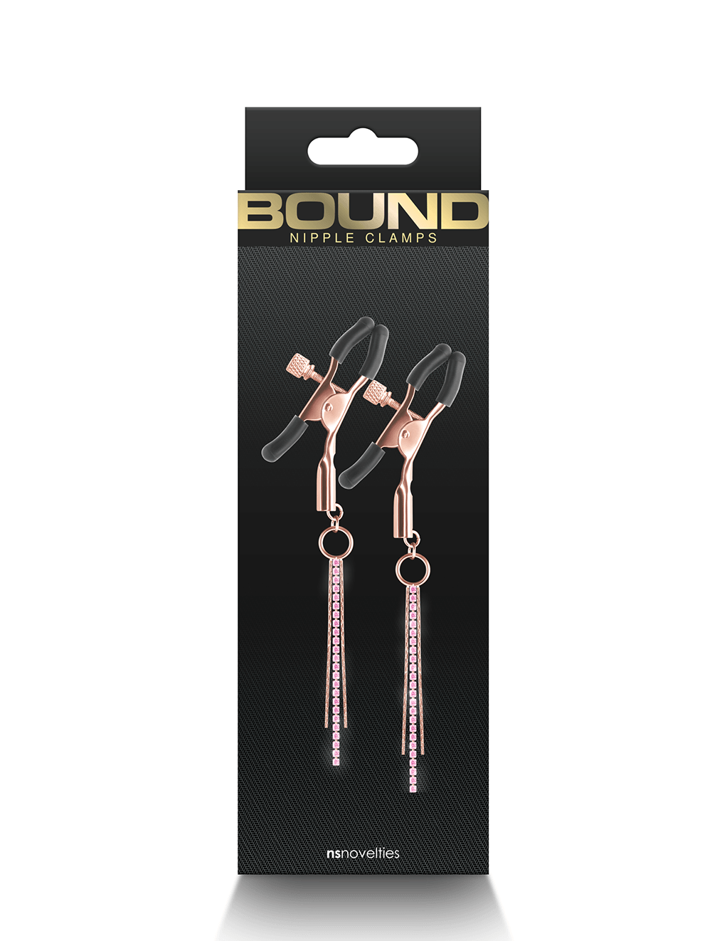 Adjustable Metal 3 Tassle Clamps D3 - Rose Gold Package