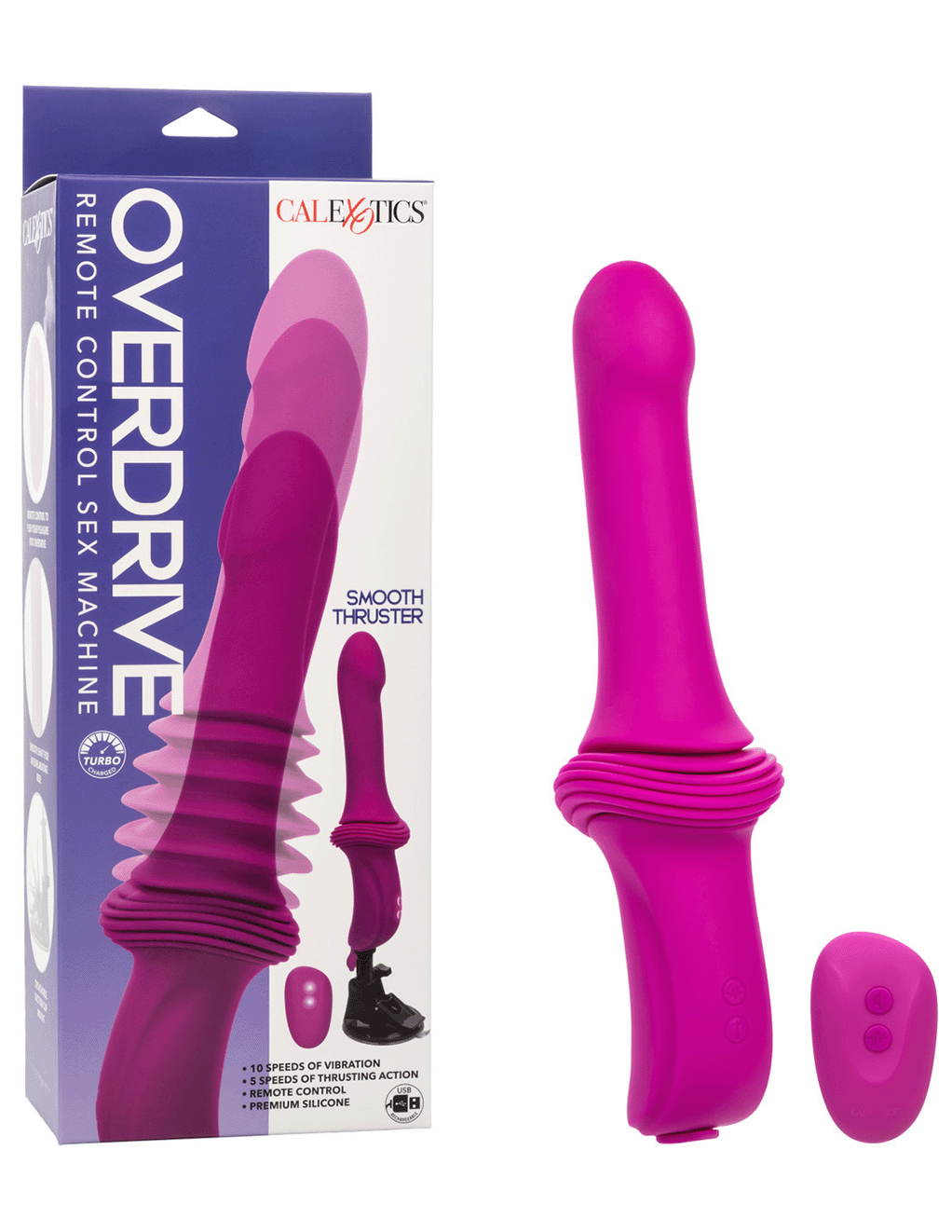 Overdrive Smooth Thruster Thrusting Silicone Dildo