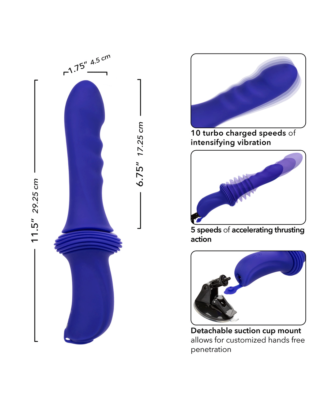 Overdrive Ridged Thruster Thrusting Silicone Dildo
