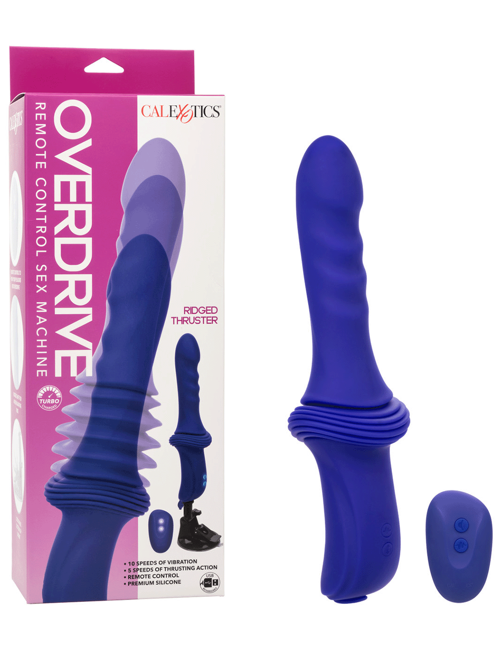 Overdrive Ridged Thruster Thrusting Silicone Dildo