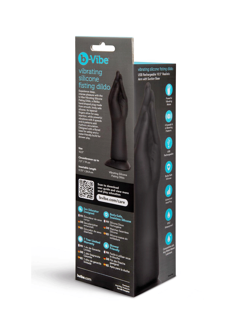 b-Vibe Vibrating Silicone Fisting Dildo 10.5in