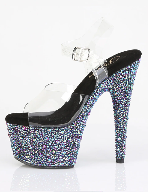 Bejeweled-708MS 7in Platform w/ Rhinestone Bottom