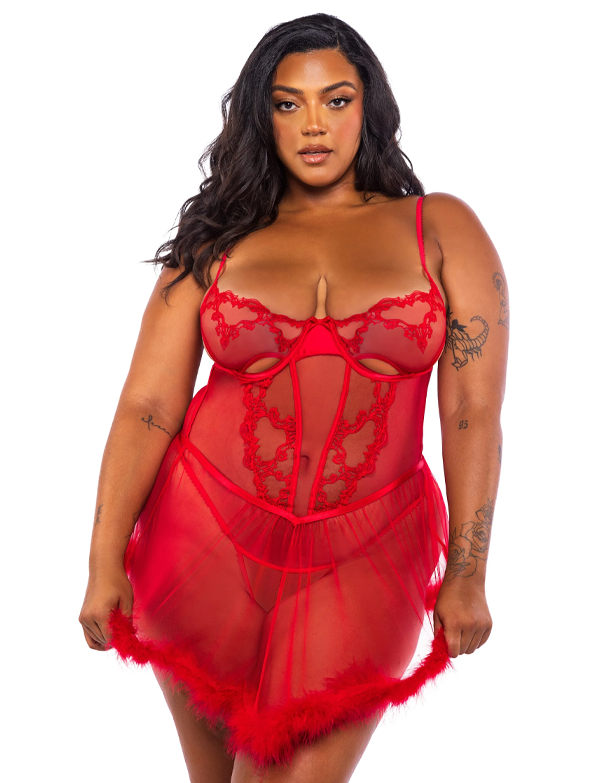 Baroque Heart Babydoll 2-Piece Set