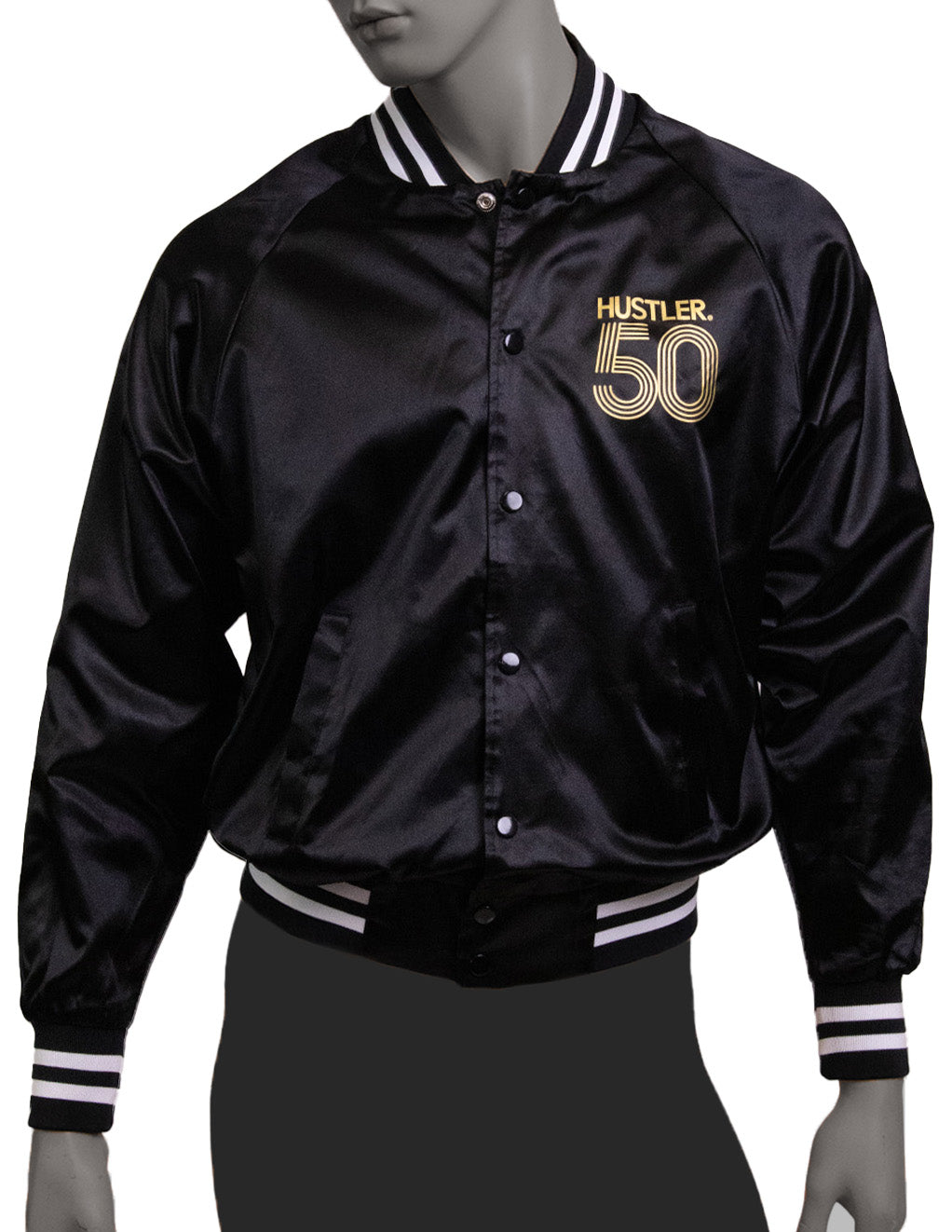 HUSTLER 50th Anniversary Satin Baseball Jacket