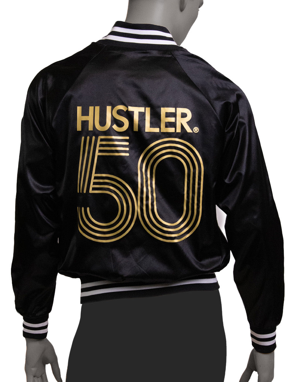 HUSTLER 50th Anniversary Satin Baseball Jacket