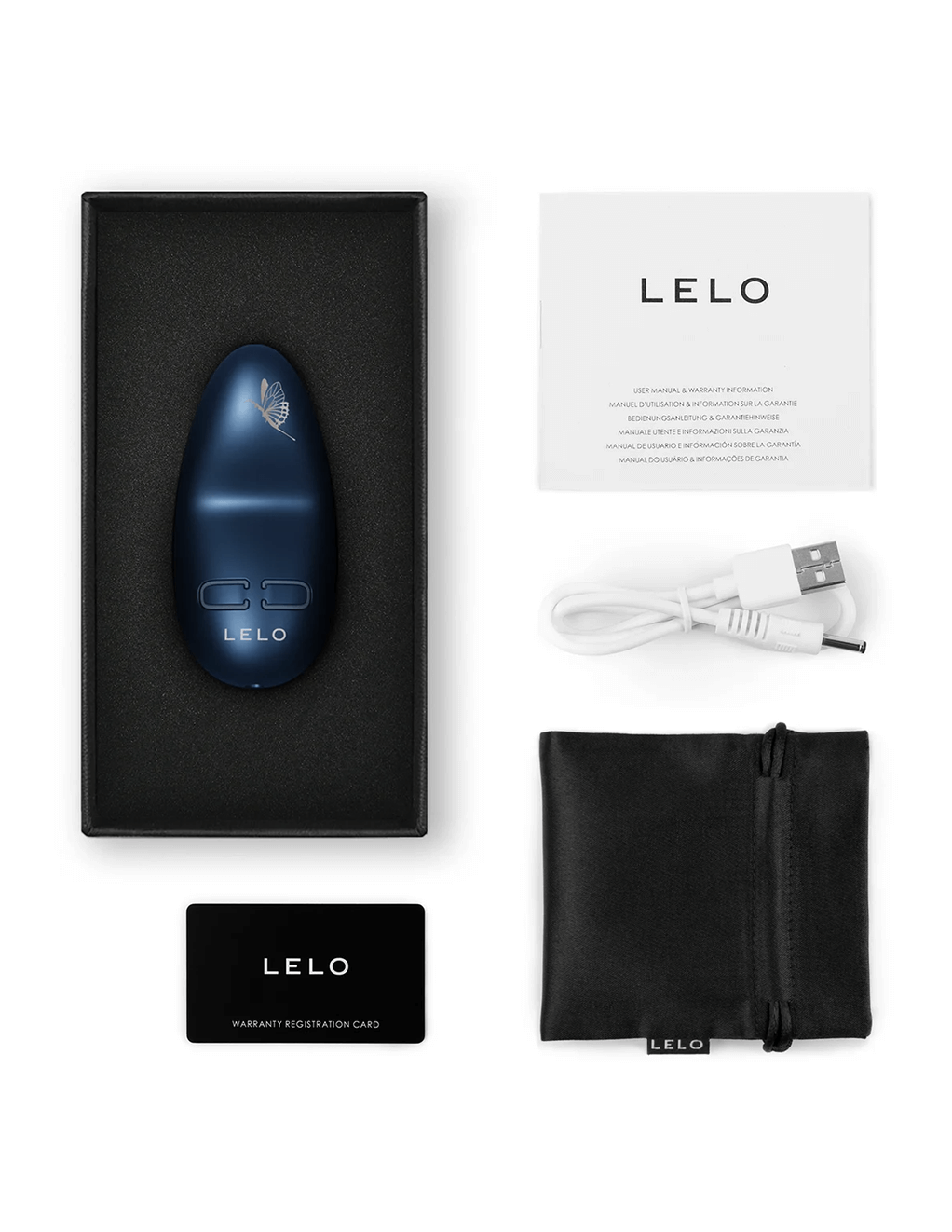 Lelo Nea 3 Back Alien Blue Included in box