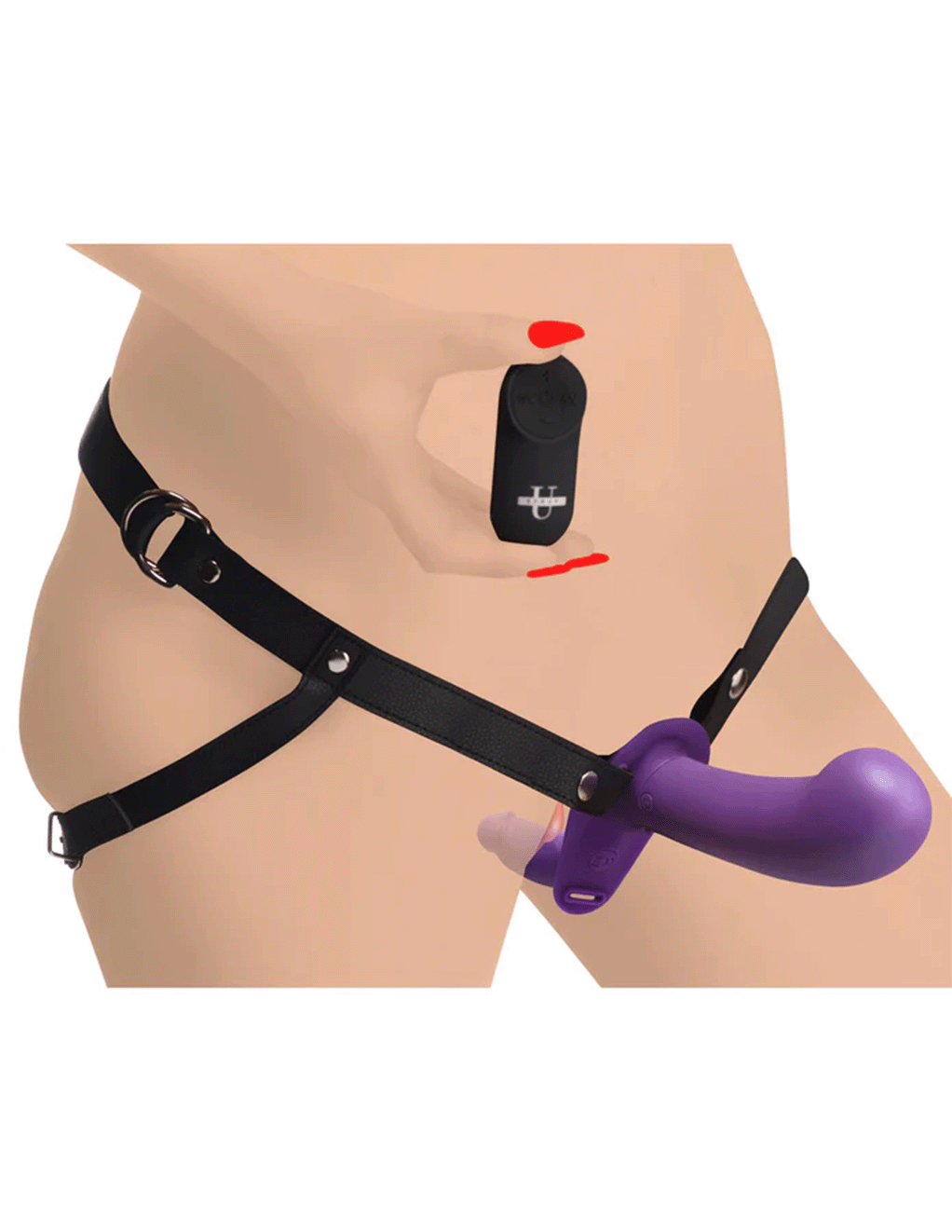 28X Double Diva 2in Double Dildo w. Harness