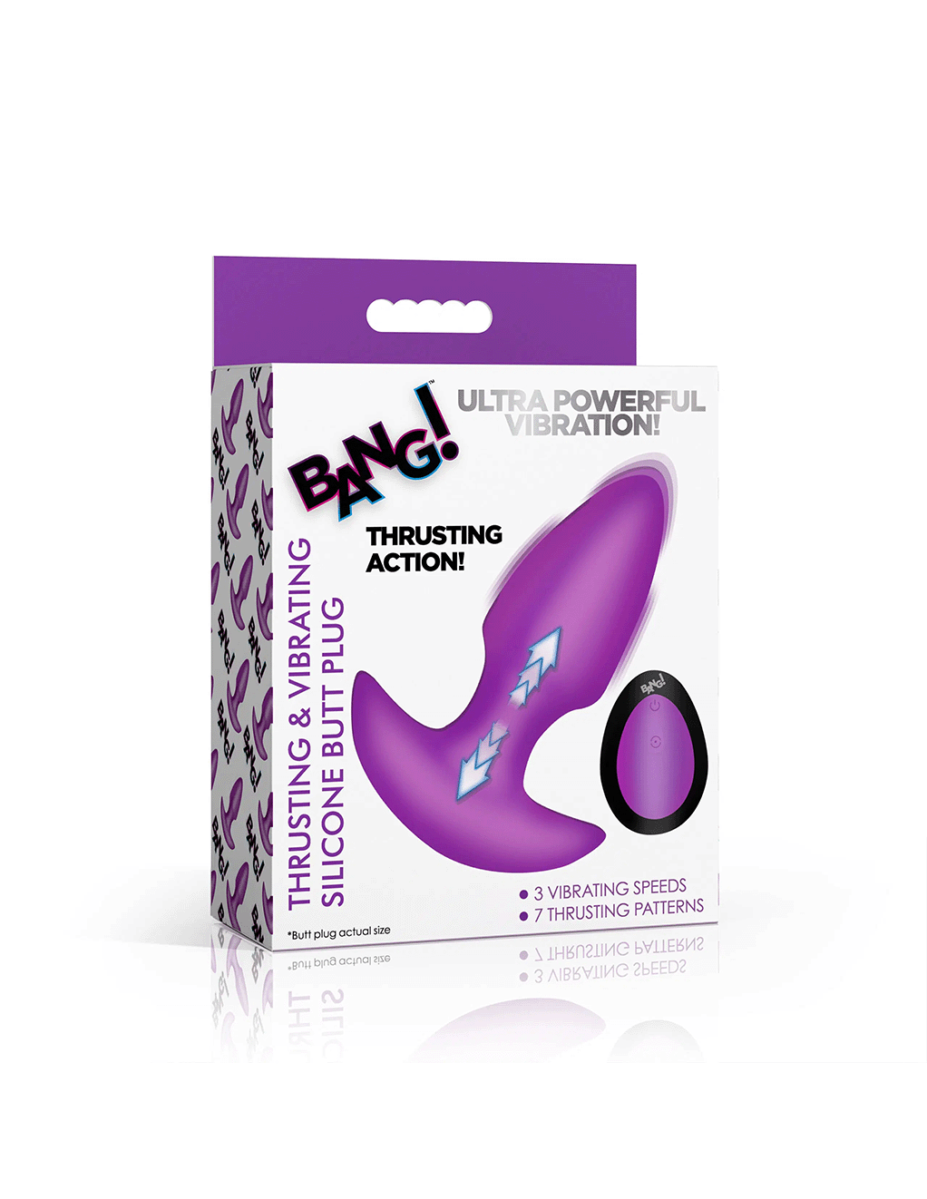 Bang! Thrusting & Vibrating Silicone Butt Plug