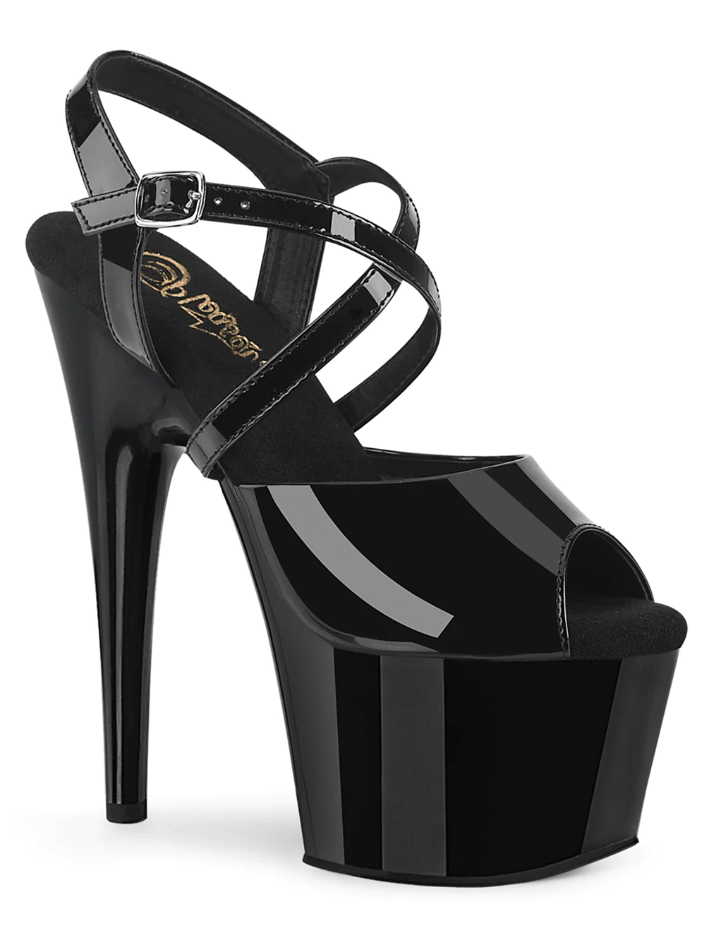 Adore-724 Platform Peep-Toe Ankle Strap Sandal - Black - Main