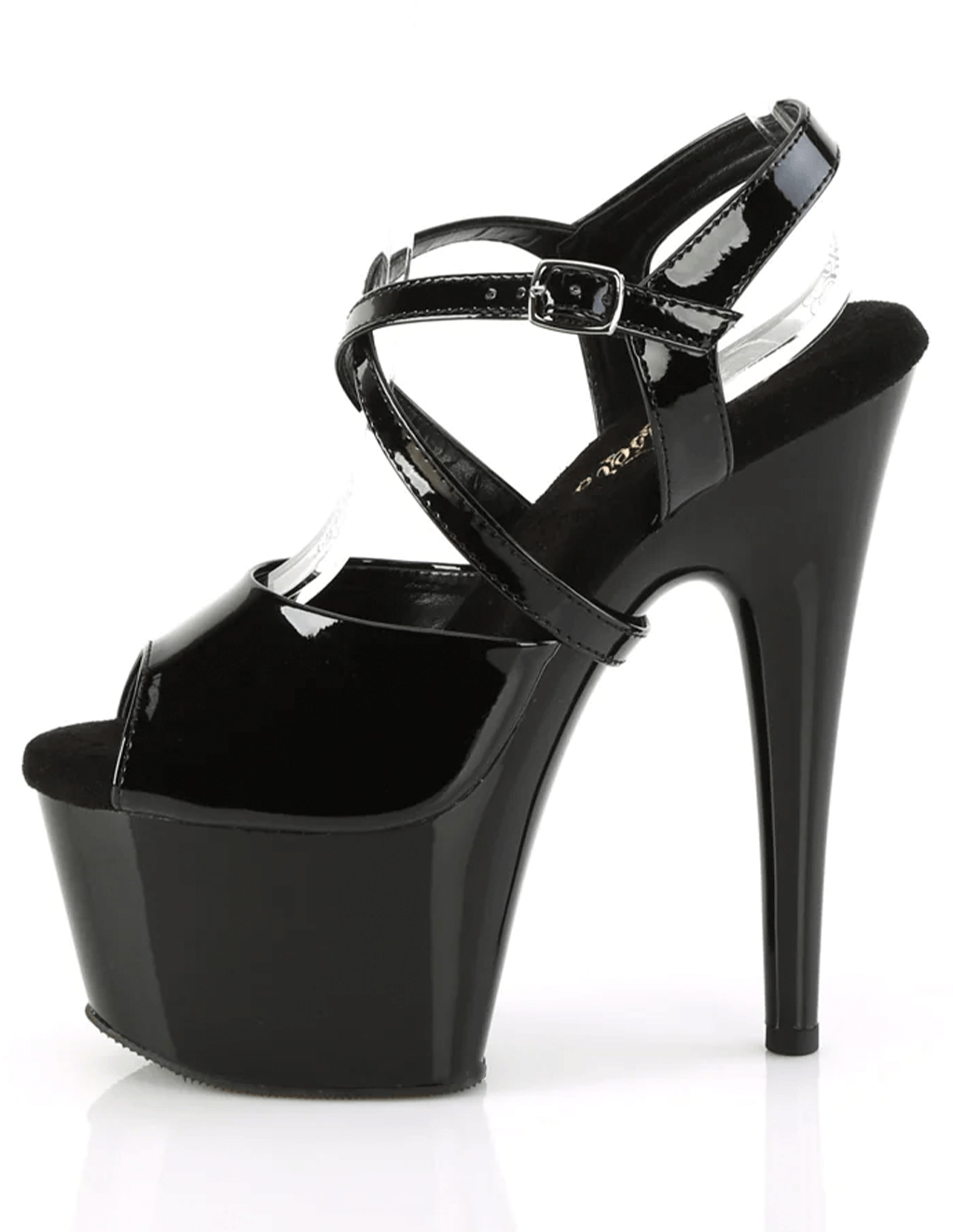 Adore-724 Platform Peep-Toe Ankle Strap Sandal - Black - Side
