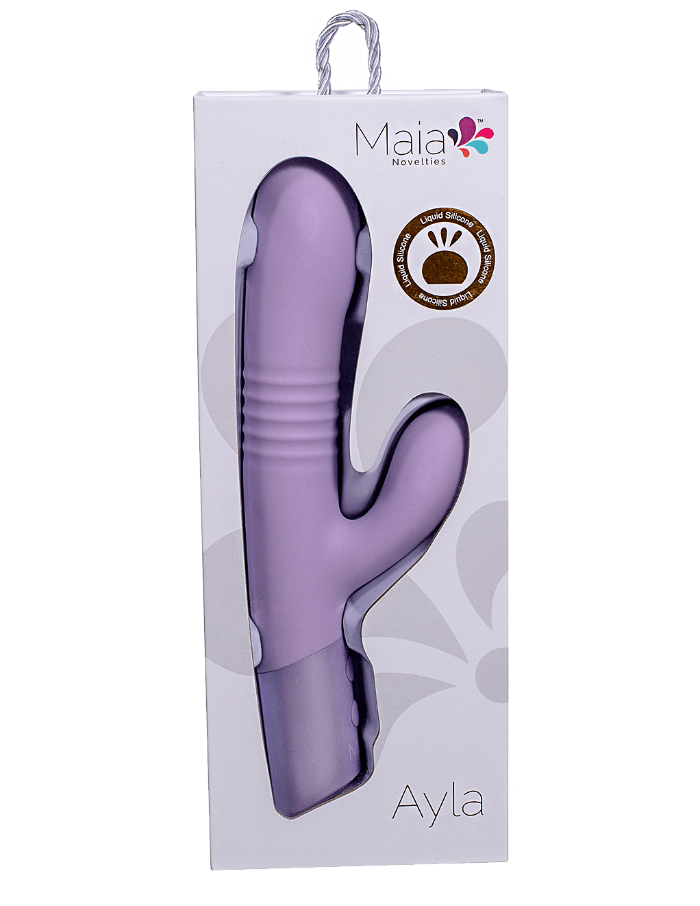 Maia Ayla Thrusting Dual Vibrator - Purple - Box