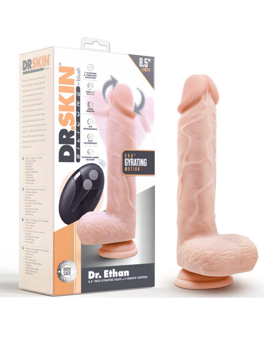 Dr. Ethan 8.5in Silicone Gyrating Dildo