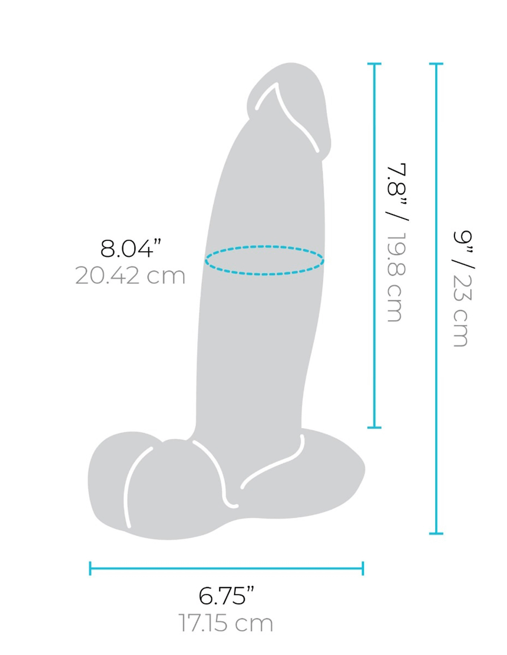 Slipskin 9in Girthy Realistic Strap-On Dildo