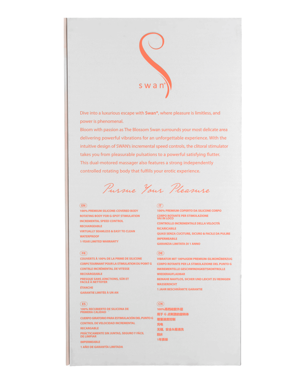 The Blossom Swan - Coral - Box Back