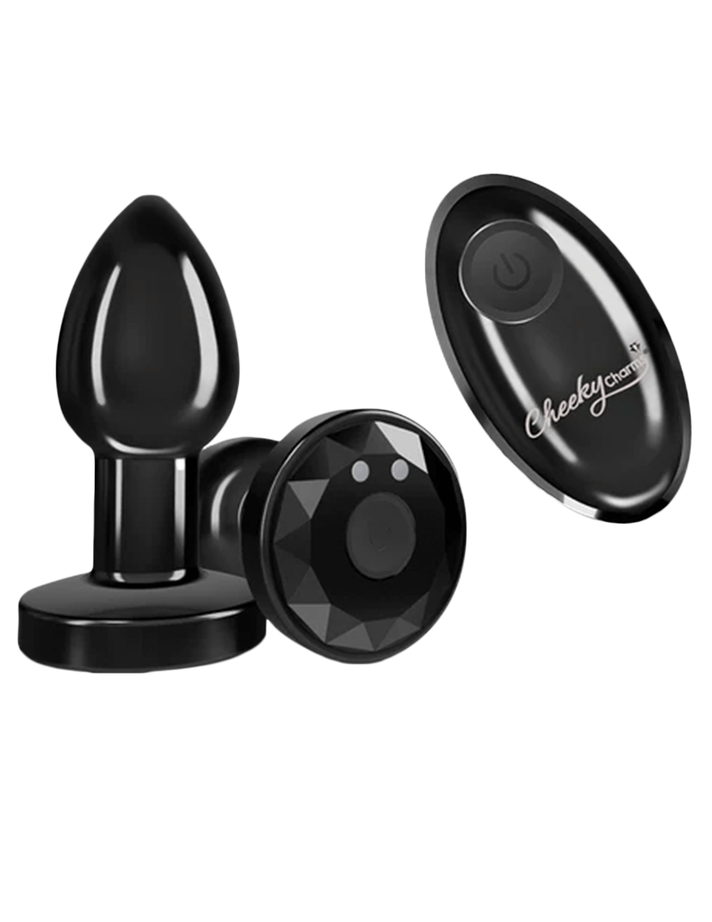 Cheeky Charms Metal Vibrating Plug Small - Black - Main