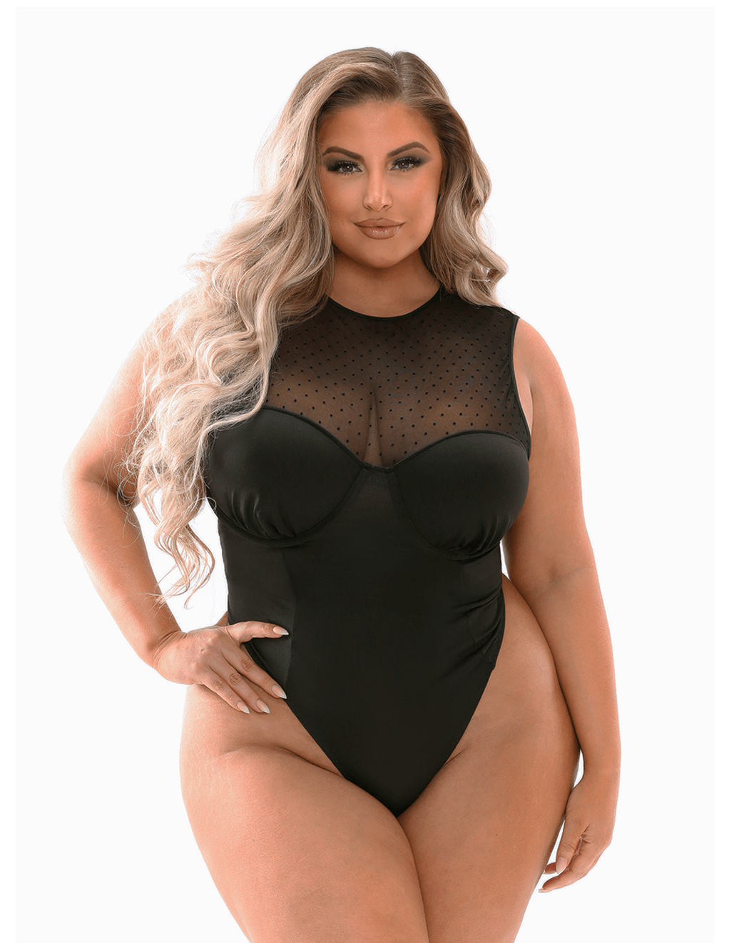 Curve Raven High Neck Molded Cup Bodysuit