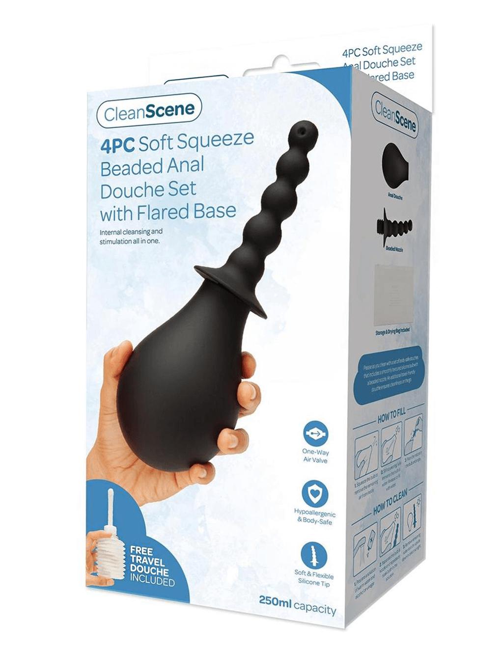 Soft Squeeze Beaded Anal Douche Set - Box