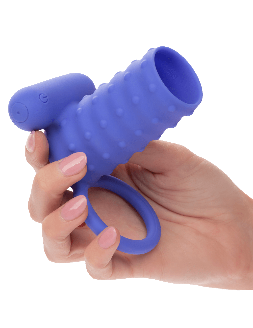 Silicone Rechargeable Endless Desires Enhancer - Blue - In Hand