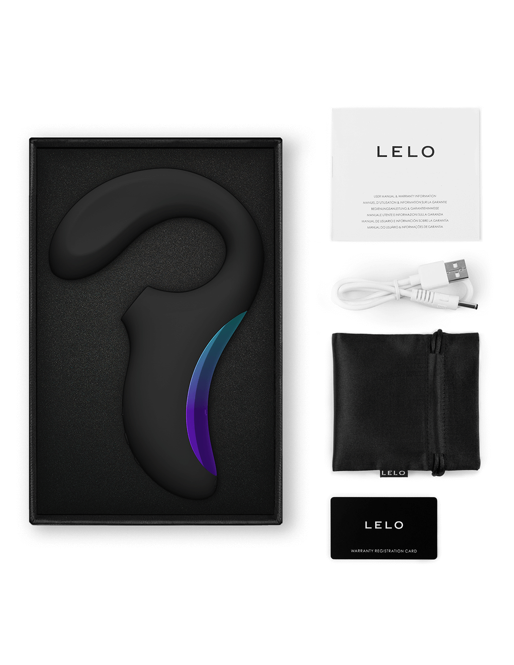 Lelo Enigma Wave - Black - Box Contents