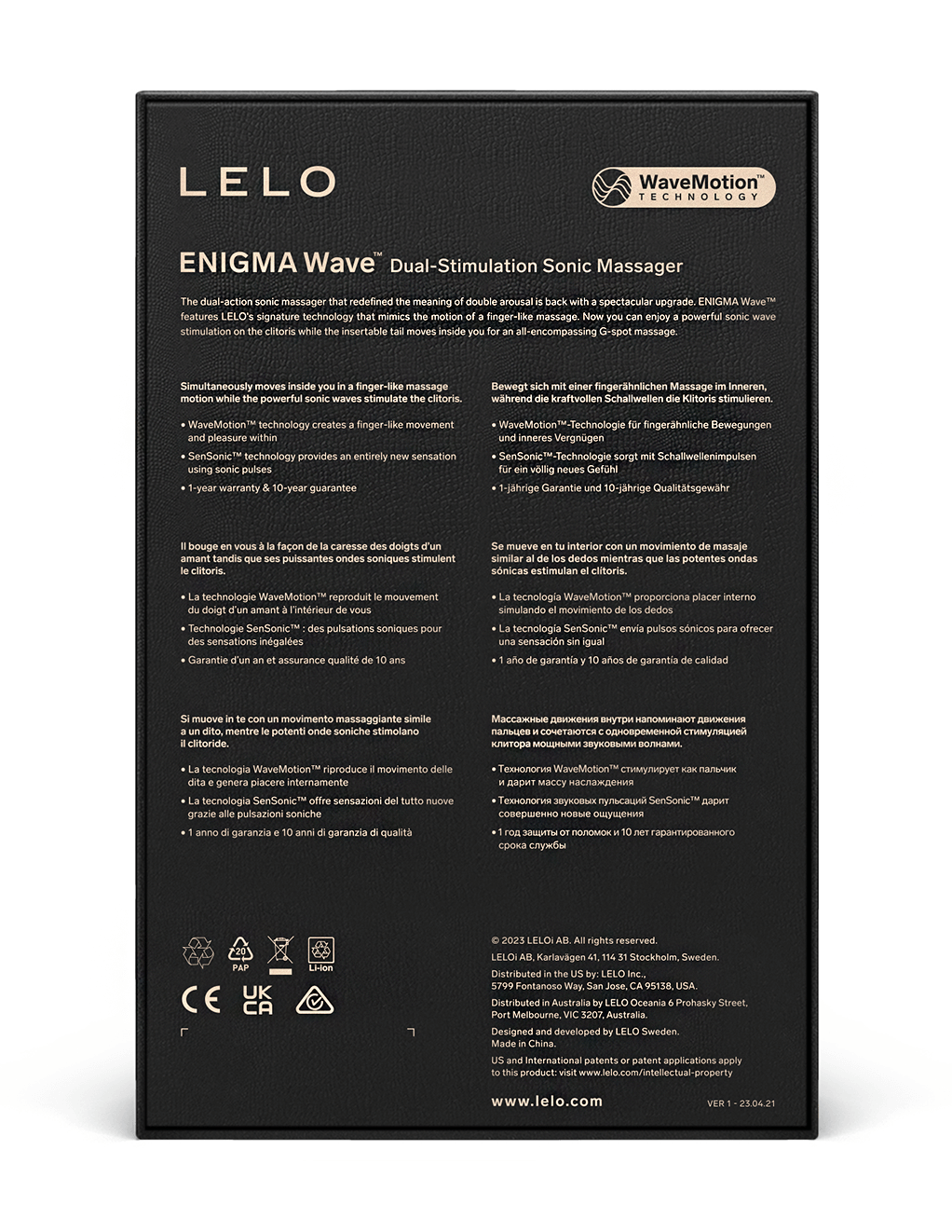 Lelo Enigma Wave - Box Back