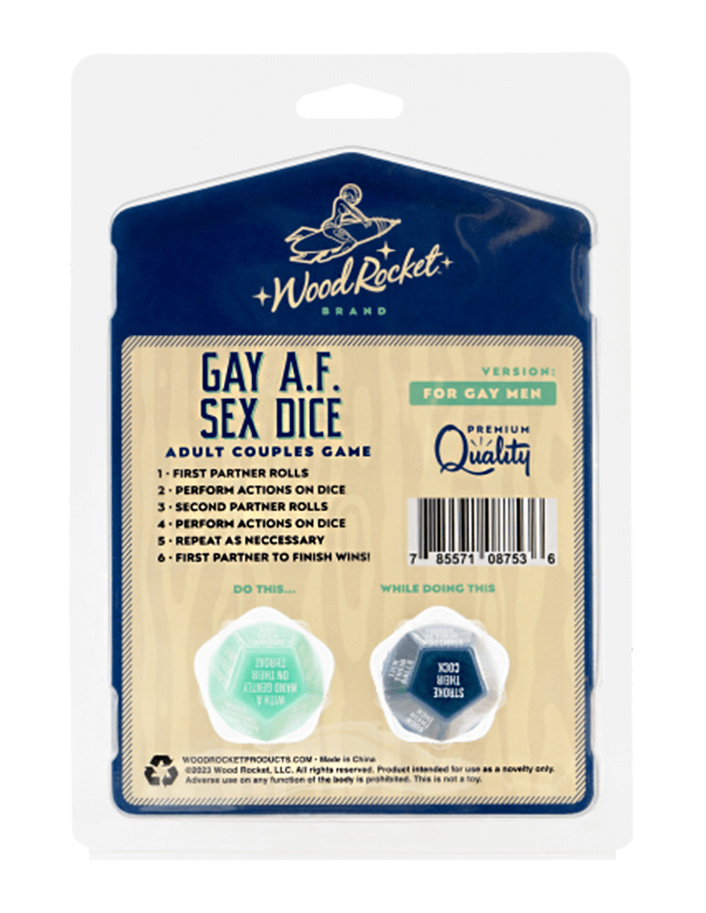 Gay AF Sex Dice: Gay Men