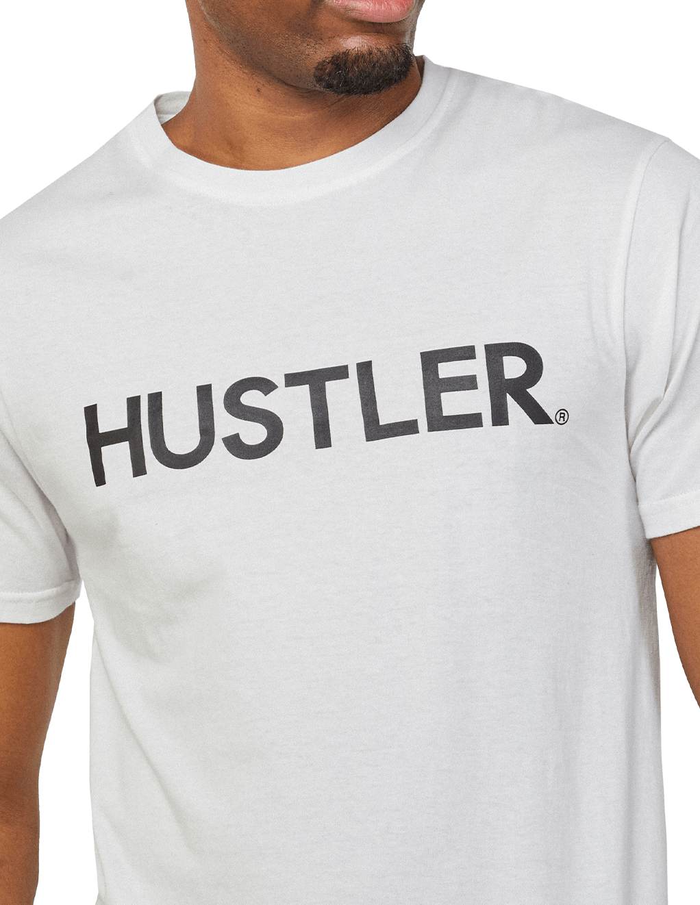HUSTLER Classic Logo Crew Neck Tee - Red White Logo