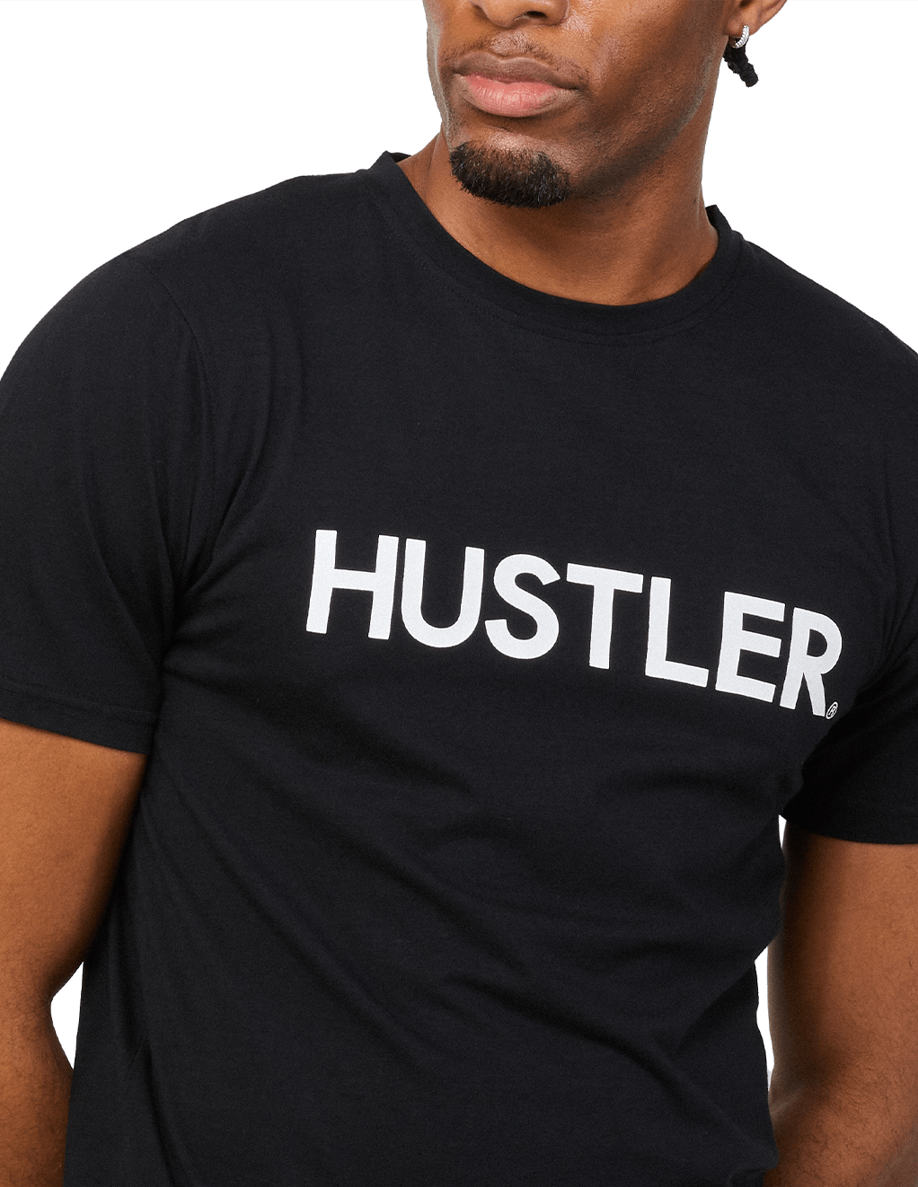 HUSTLER Classic Logo Crew Neck Tee - Black Logo