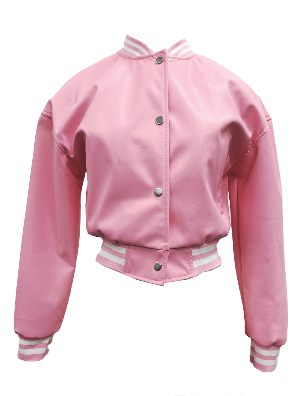 HUSTLER® Cropped Varsity Faux Leather Jacket