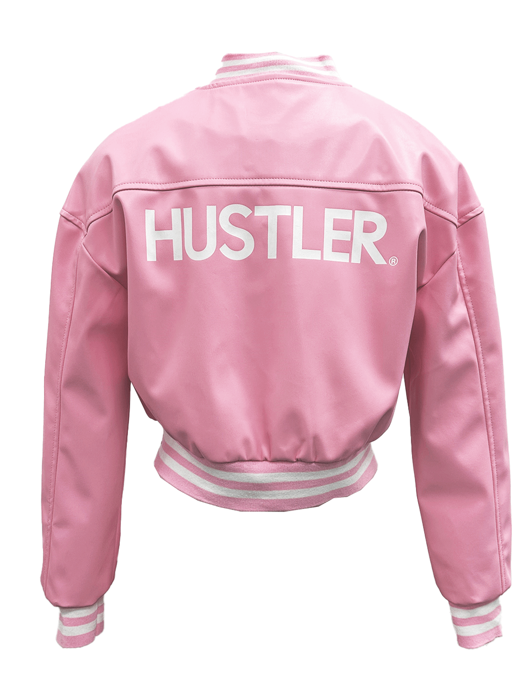 HUSTLER® Cropped Varsity Faux Leather Jacket