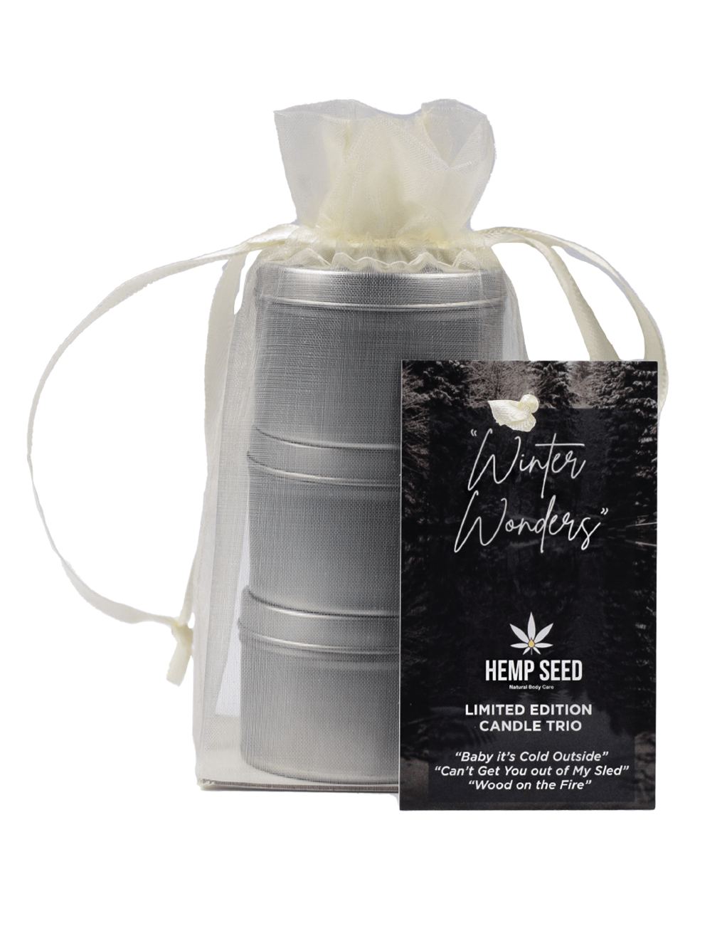 Hemp Seed Holiday Massage Candle Trio - Packaging