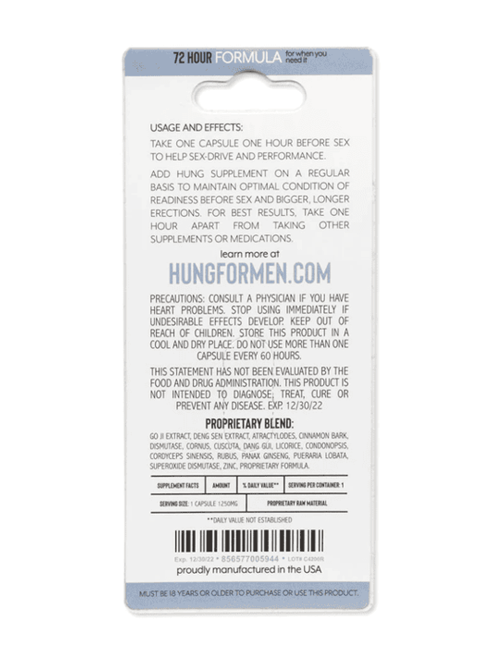 Hung Male Sexual Enhancement Supplement