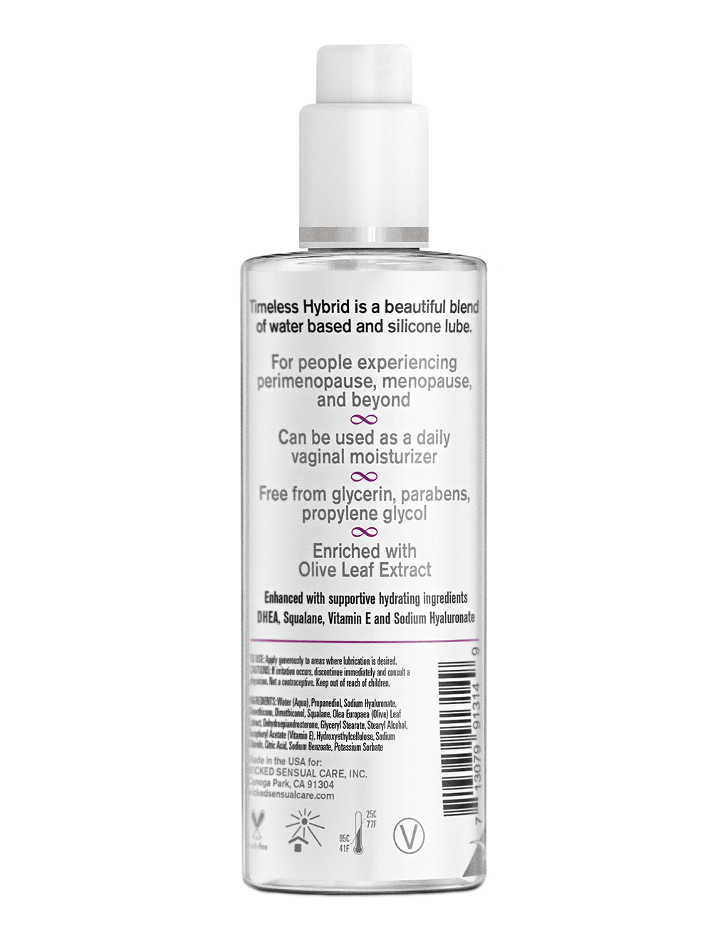 Wicked Simply Timeless Hybrid Lubricant - 4oz - Back