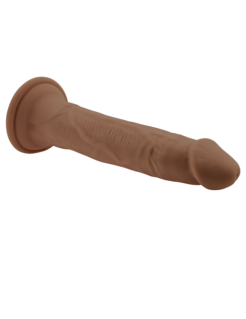 Evolved In Thrust We Trust Thrusting Dildo - Chocolate - Angled
