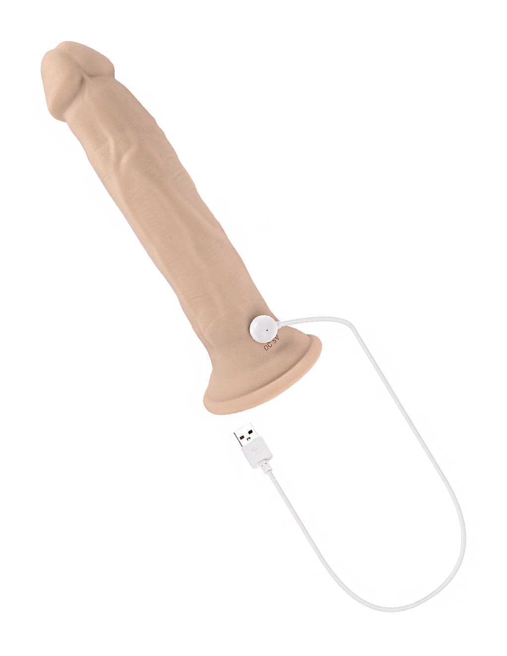 Evolved In Thrust We Trust Thrusting Dildo - Vanilla - Charger