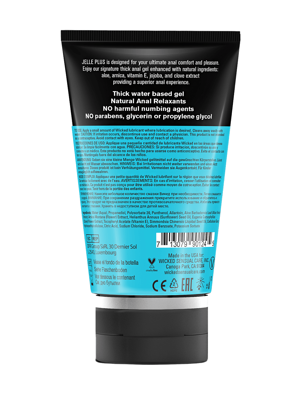 Wicked Jelle Plus Anal Lubricant - 4oz - Back