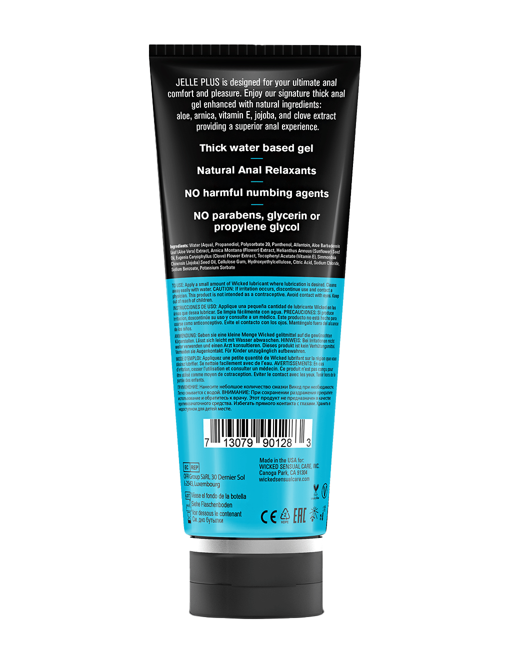 Wicked Jelle Plus Anal Lubricant - 8oz - Back