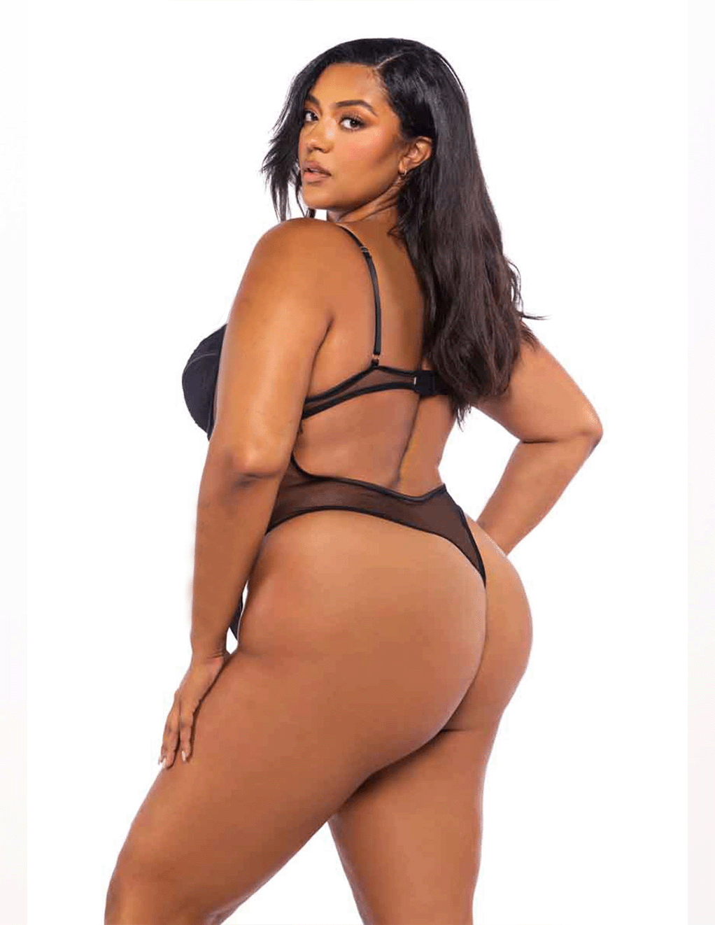 Underwire Lace Plunge Teddy w. Boning