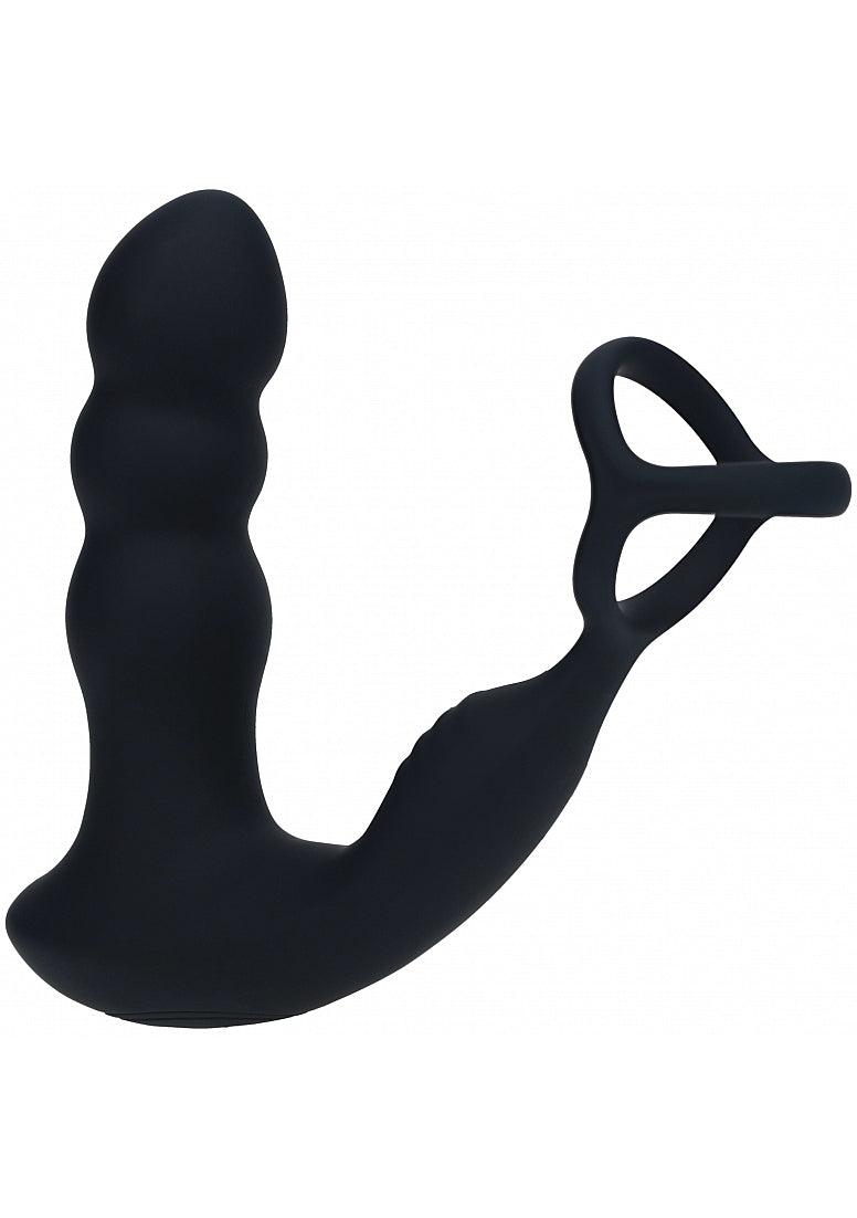 LEVELZ Remote Control Rotating Head Silicone Prostate Stimulator w. C&B Ring